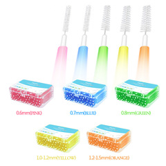 Medical push-pull retractable interdental brush, orthodontic cleaning braces interdental toothbrush, 60 pieces of interdental brush