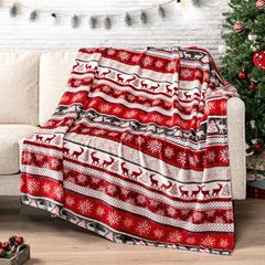クリスマスのテーマのトナカイ模様の毛布の昼休みの毛布の赤ちゃんの毛布の快適なフランネルの家庭の保温毛布