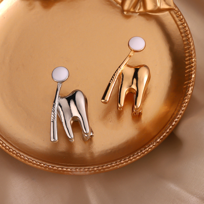 Alloy Material Basic Pin Toothbrush Alloy Plating Unisex Brooches