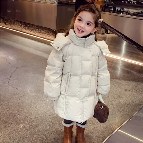 Girls' Han Style 2025 New Cute and Fresh Cotton Jacket for Outerwear, Thick Cotton Coat
