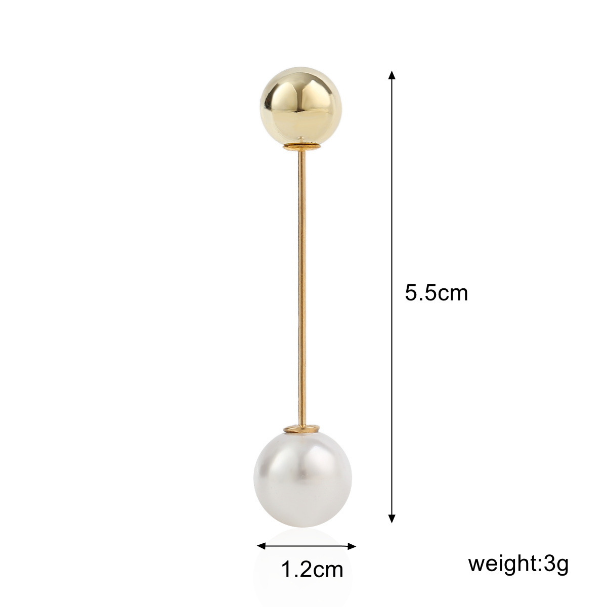 B2106-5 긴 황금 화이트 펄