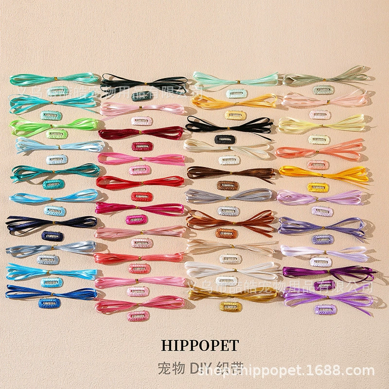 Заколки для домашних животных 4 мм шелковый атласный полиэстер японский ремень diy ручной работы вокруг веревки bb зажим декоративная лента