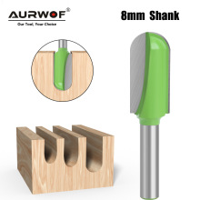 8柄深圆底鲜绿色 木工铣刀 电木铣 圆底线型刀 雕刻机锁孔刀7件套