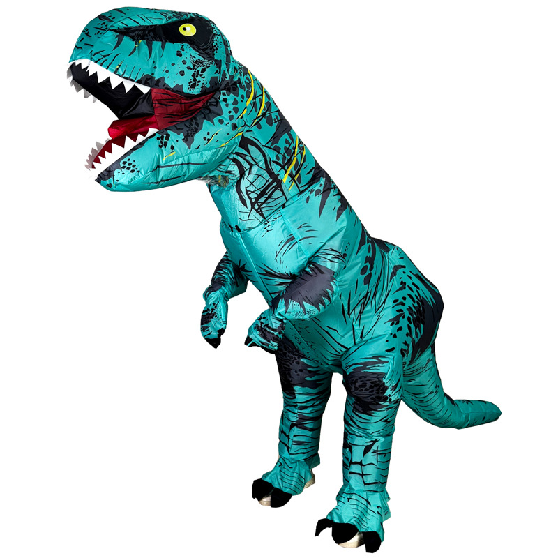 Venta caliente Traje inflable transfronterizo Dinosaurio de Halloween Alien Tyrannosaurus Rex Dress Up Ropa de actuación divertida Decoración de fiesta
