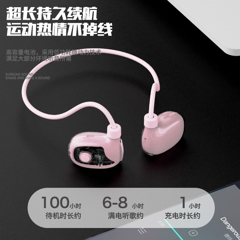 国境を越えた新しいプライベートモデル空気骨伝導 Bluetooth ヘッドセット非インイヤーオープンイヤースポーツヘッドセット高品質|undefined