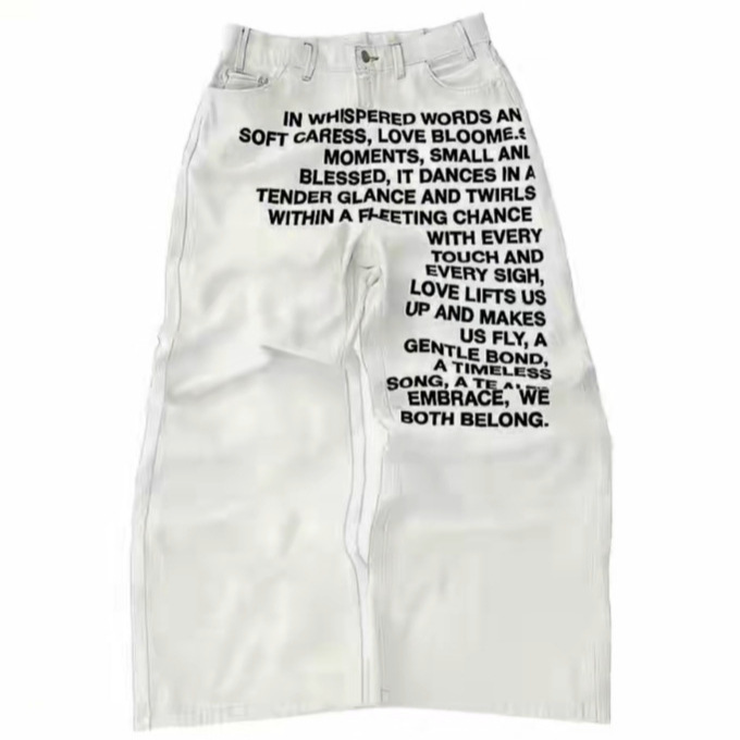 Vaqueros de hombre milenario Vaqueros retro con letras con estampado americano ropa de calle gótico Harajuku hip-hop masculino