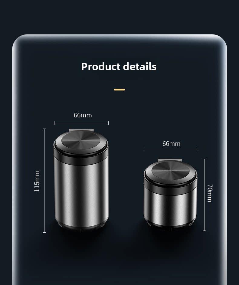 Suitable for Aito M5, M7, M9, M8 Car Ashtray, Aluminum Alloy Car Ashtray with Press-To-Open Lid and Light