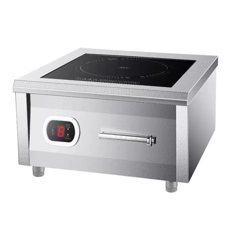 Cocina de Inducción comercial de 8000W, estufa cóncava feroz de restaurante de alta potencia, cantimplora comercial, restaurante de comida rápida, fabricante de Cocina de Inducción cóncava