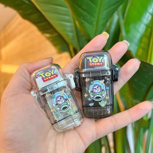 Buzz Lightyear transparent plastic waterproof lighter inflatable red flame outdoor wading camping fishing gift