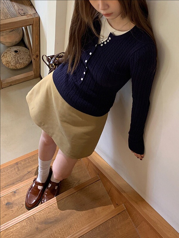 红馆针织衫女2025新款早秋穿搭韩系氛围感外搭上衣修身毛衣外套|undefined