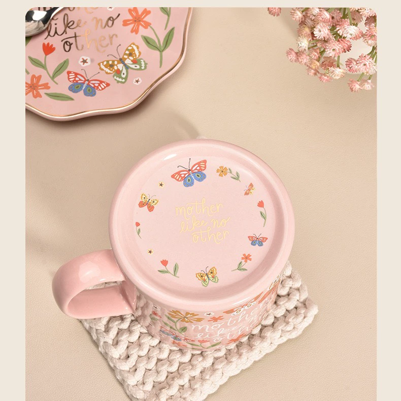 Ценный керамический cup в розовом цвете с сердцем девушки водяной чашкой набор подарок офис дом завтрак чашка Марк чашка