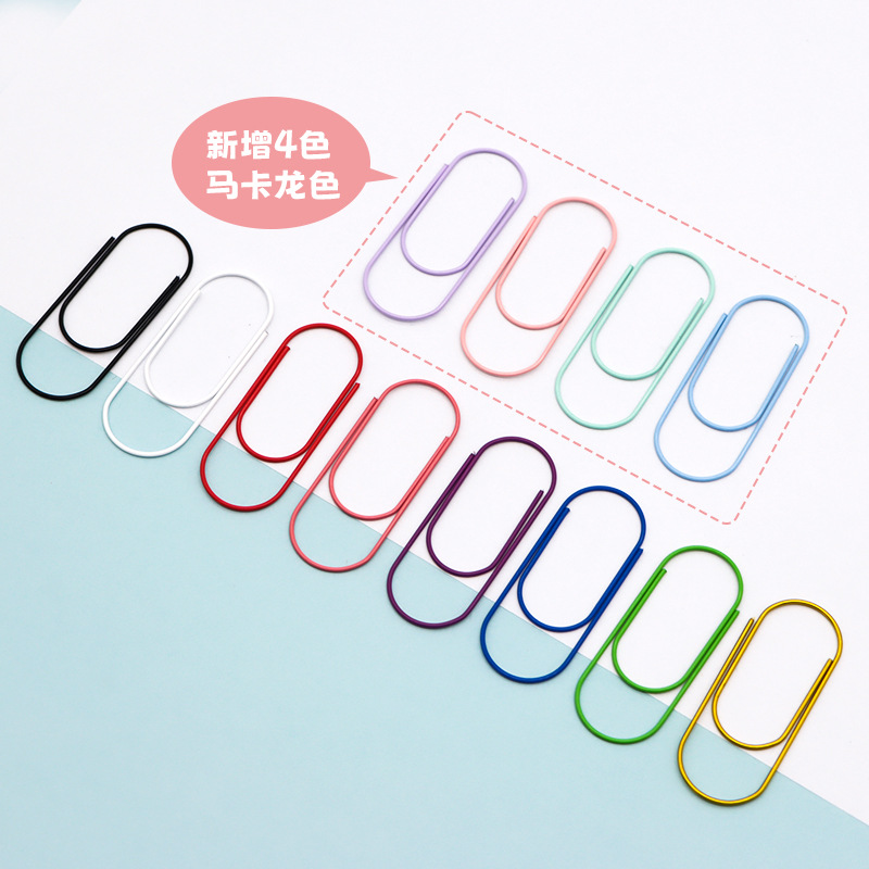 50mm彩色胖子大号曲别针回形针加宽回形针12色定制跨境手账工具