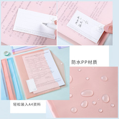 PP colored file bag transparent A4 colored back clip file bag 10 packs set data storage back clip archive bag wholesale