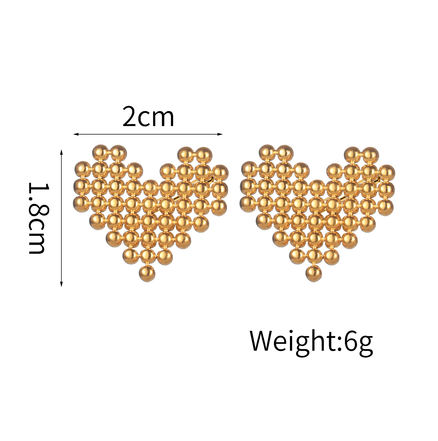 9g Weight PVD Coated Gold Plating Process 201 Stainless Steel Ear Needle Material 18K Real Gold Plated Plating Material Stone-Free Inlay Material Drop Earrings, Ear Studs Classification 1 Pair Quantity Daily Occasion 201 Stainless Steel Material Heart Shape Pattern Women's Gender Retro, IG Style Style Mixed Metal, Plating Craft 1 Pair IG Style Retro Heart Shape Mixed Metal Plating 304 Stainless Steel Drop Earrings Ear Studs 4