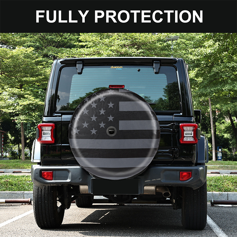 Suitable for Wrangler with Camera Hole Tire Cover American Flag Spare Tire Cover Trailer Suv Truck Cross-Border Explosion