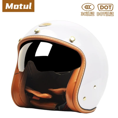 Electric Motorcycle Retro Helmets for – Motosiklet kaskı (dəbilqə) - dot3c-white-s-code