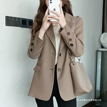 网红小西装外套女春秋新款2025韩版宽松休闲百搭气质中长款上衣女