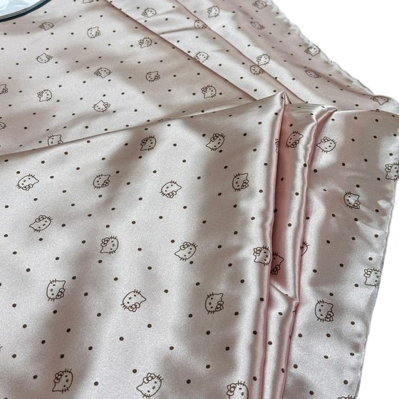 Kt Cat Print 50*75 Elastic Satin Soft Pajama Fabric Factory Direct Sales Large Quantity and Excellent Price