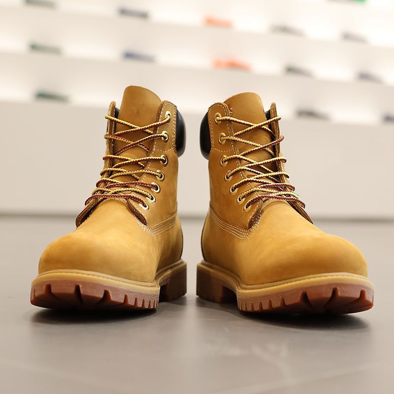 天伯伦正品小黄靴女真皮英伦风大黄靴10061高帮马丁网红情侣鞋