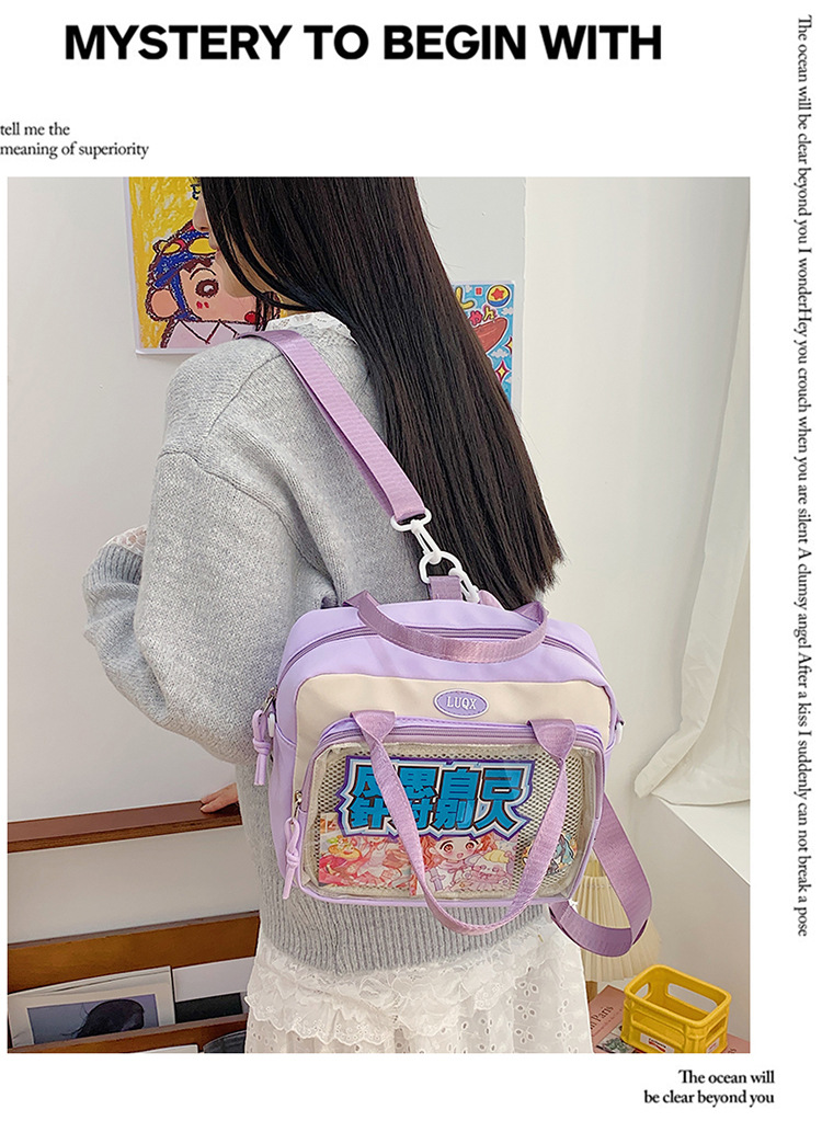 Cute and versatile pain bag, new large-capacity student commuting crossbody bag, Korean version hand-held transparent single-shoulder bag for women wholesale Application Scenario