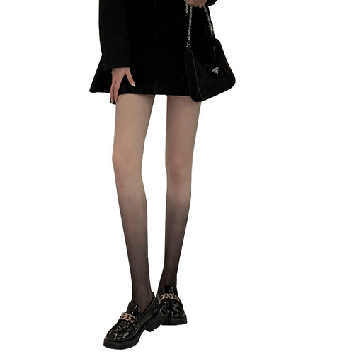 Any Cut Gradient Color Stockings Summer Sexy Black Stockings Ultra Thin Model Anti-Pull Black Grey One-Piece Pantyhose Sy