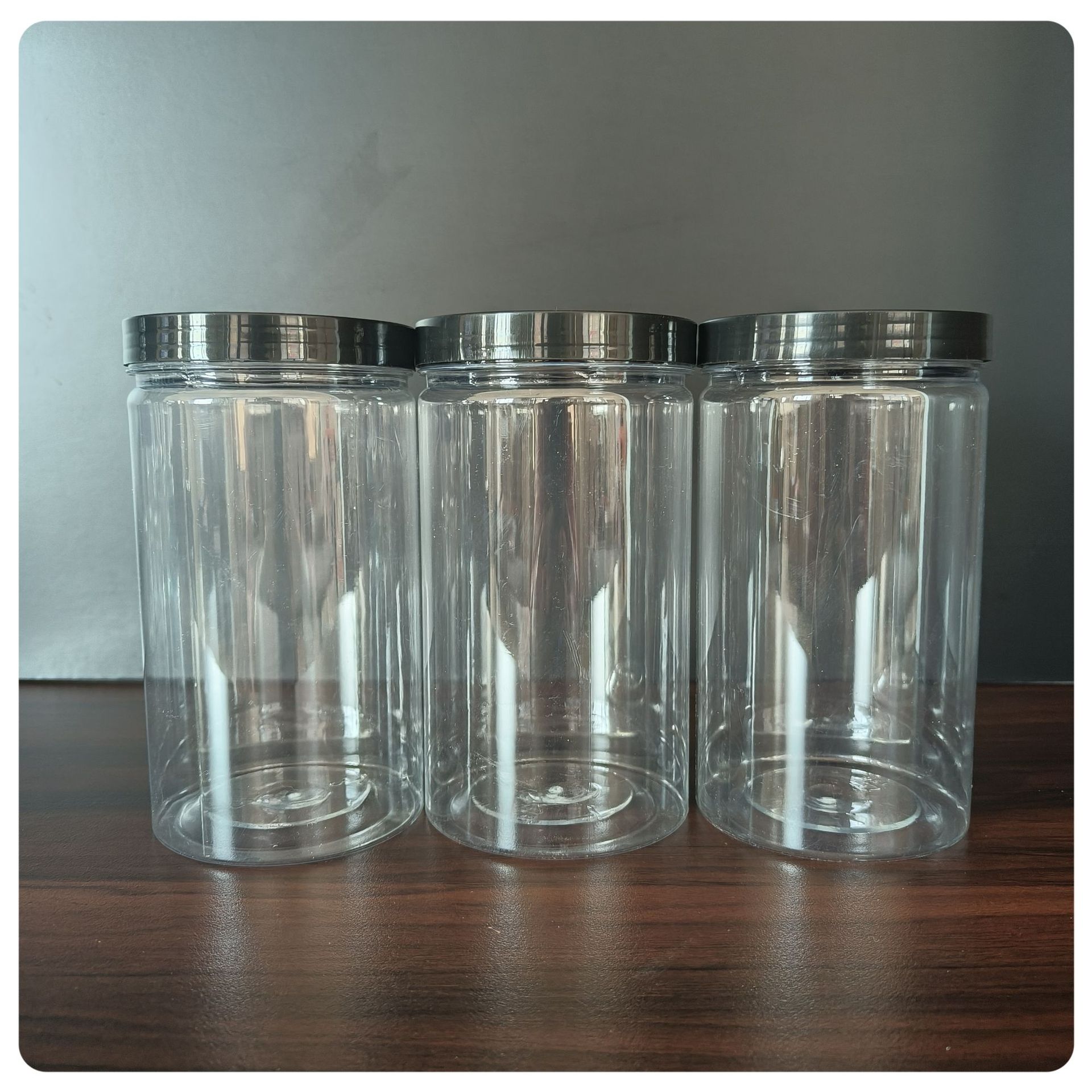 厂家供应铝盖透明塑料密封罐蜂蜜罐子 塑料罐