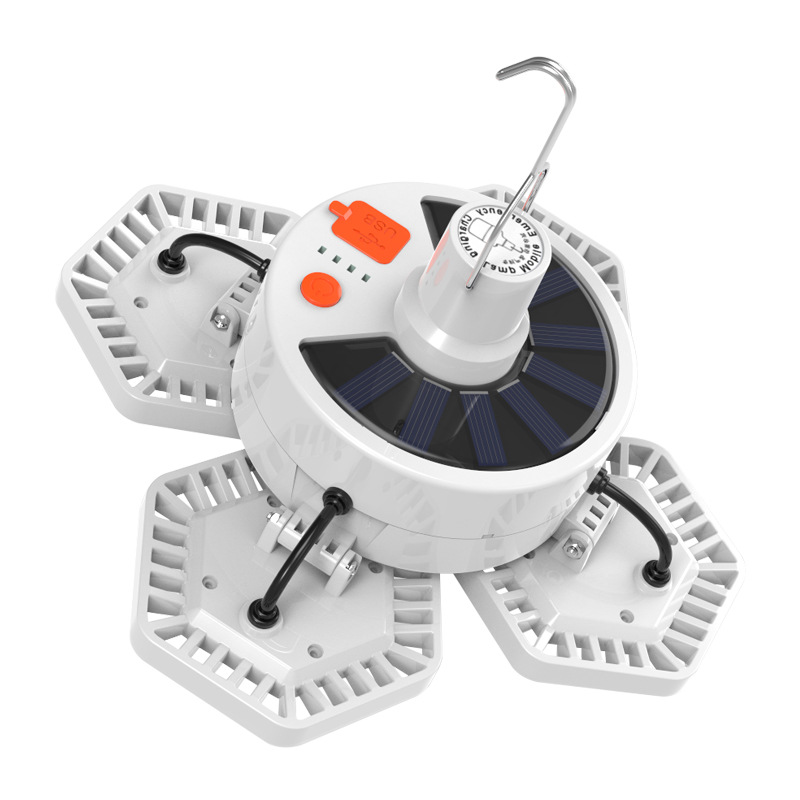 Transfronterizo nuevo de cuatro lados al aire libre camping luz solar carga noche mercado puesto de iluminación de emergencia tienda de campaña Luz