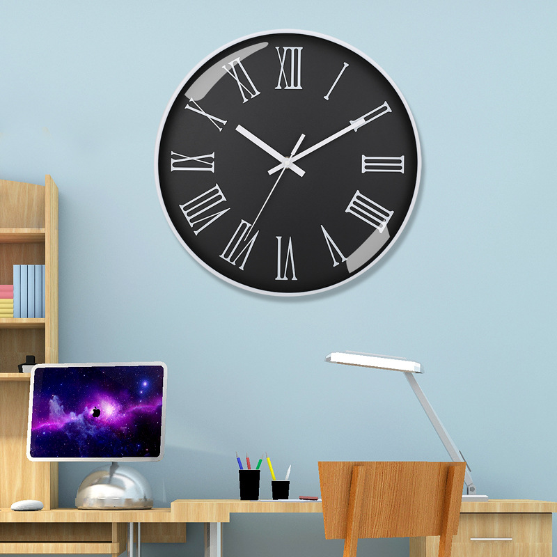 [12 pulgadas 30cm] Reloj de pared mudo moda creativa hogar sala de estar estéreo digital simple reloj al por mayor