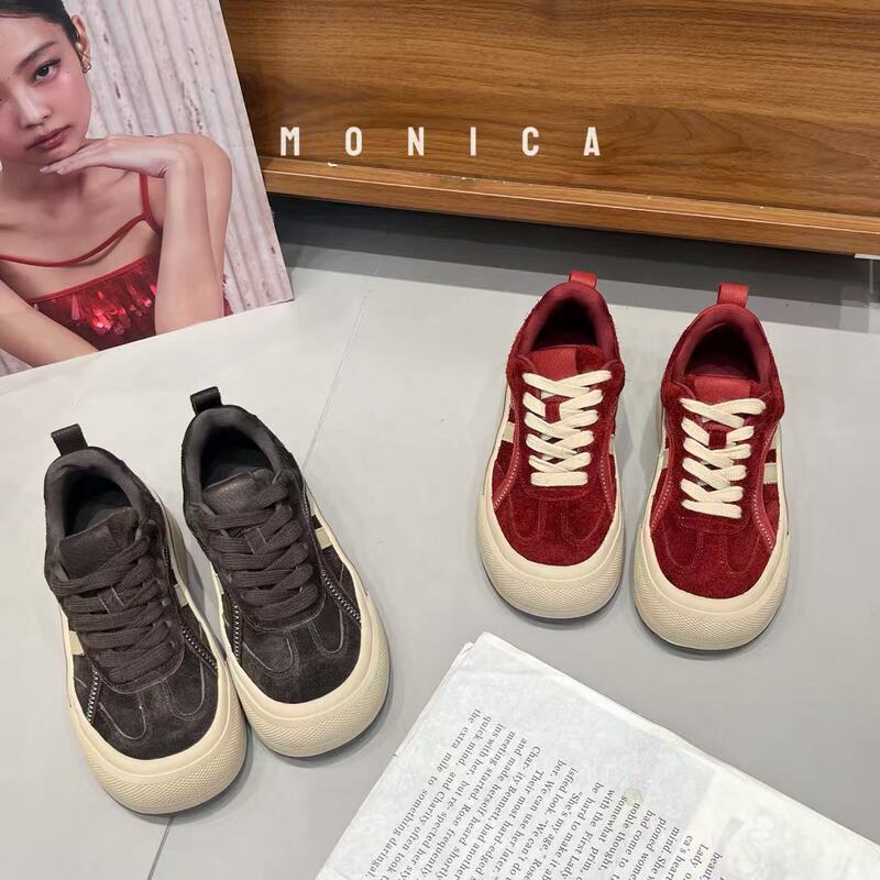 Feifan Paris 2025 Autumn and Winter New Small Leather Fashion British Style Height-Increasing Sports Thick-Soled Moral Training Shoes