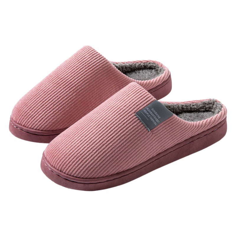 Хлопковые тапочки, женские осенне-зимние домашние теплые Нескользящие плюшевые домашние хлопковые тапочки с толстой подошвой, мужские зимние