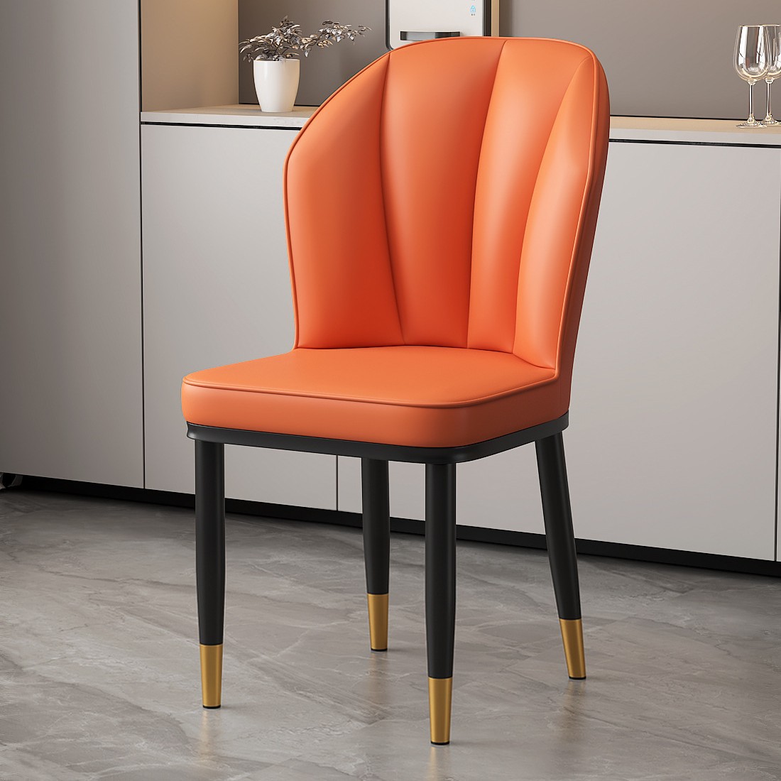 오렌지-골드 다리 [가벼운 럭셔리 스타일] 빵 의자 업그레이드 및 강화 버전