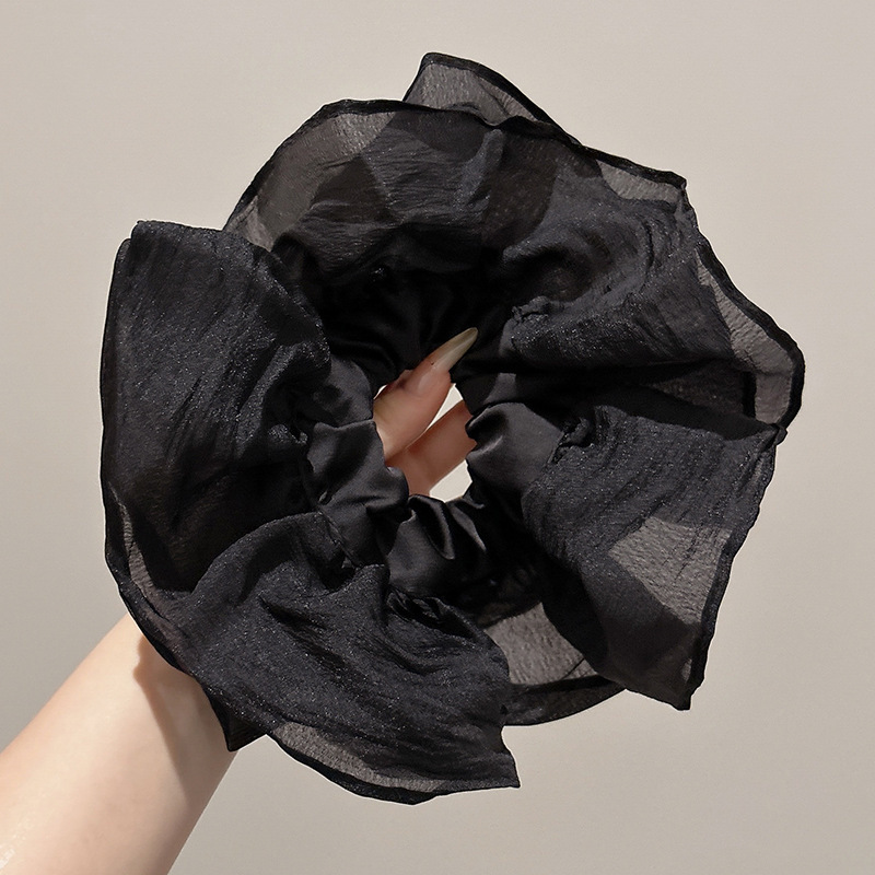 Coreano de encaje a cuadrícula anillo de cabello de intestino para mujeres 2026 nuevo estilo de cabello in-viento de gran tamaño bolas de cabello flor de tocado