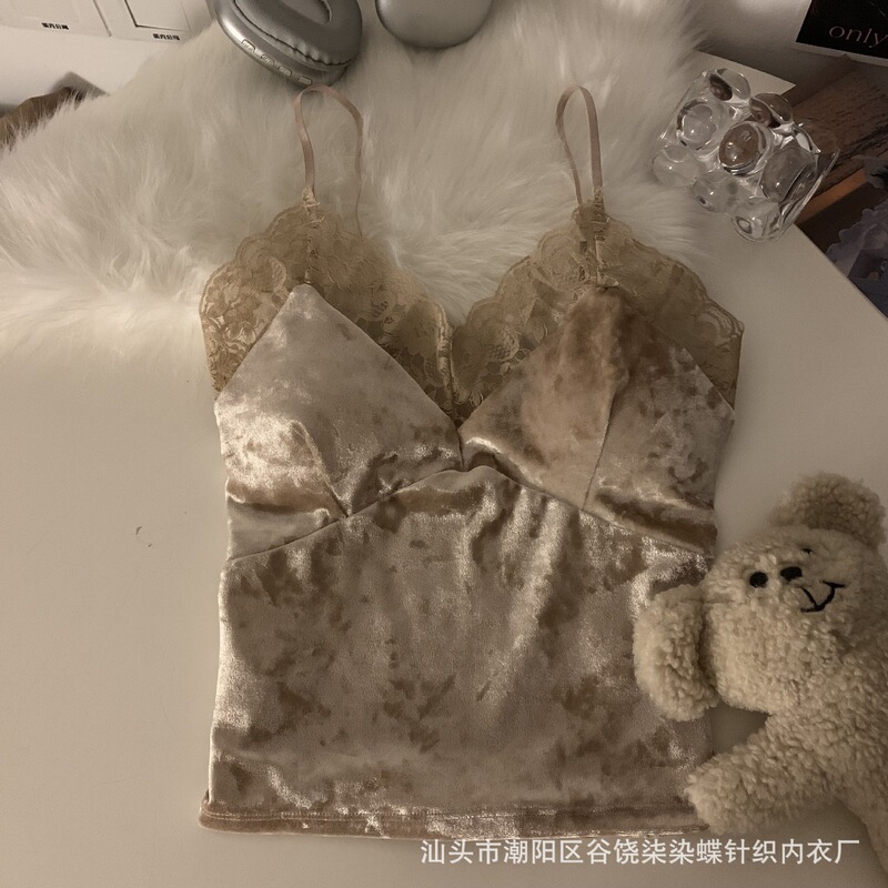 ギャルレースはフランスのベルベットのストラップのベストをつなぎ合わせて、女性は胸パッドの美背を持って身を修めて痩せて純粋に底の上着を作りたいです。|undefined