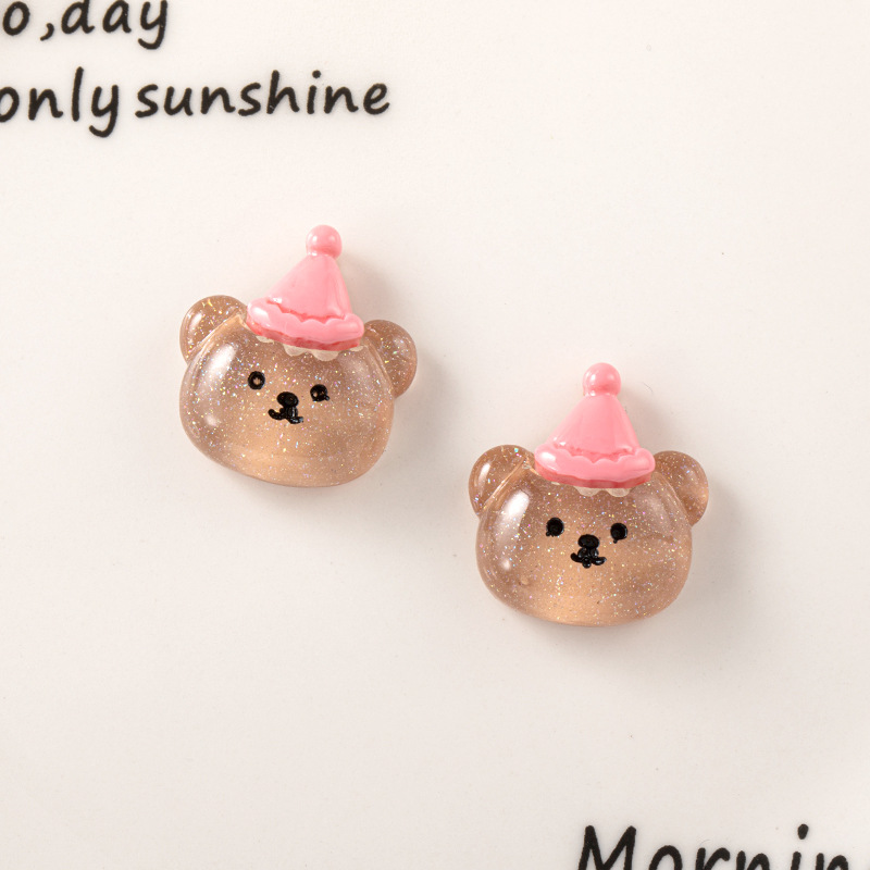 Nube de cristal oso marca accesorios resina conejo chica DIY crema pegamento horquilla accesorios para el cabello y otros materiales al por mayor