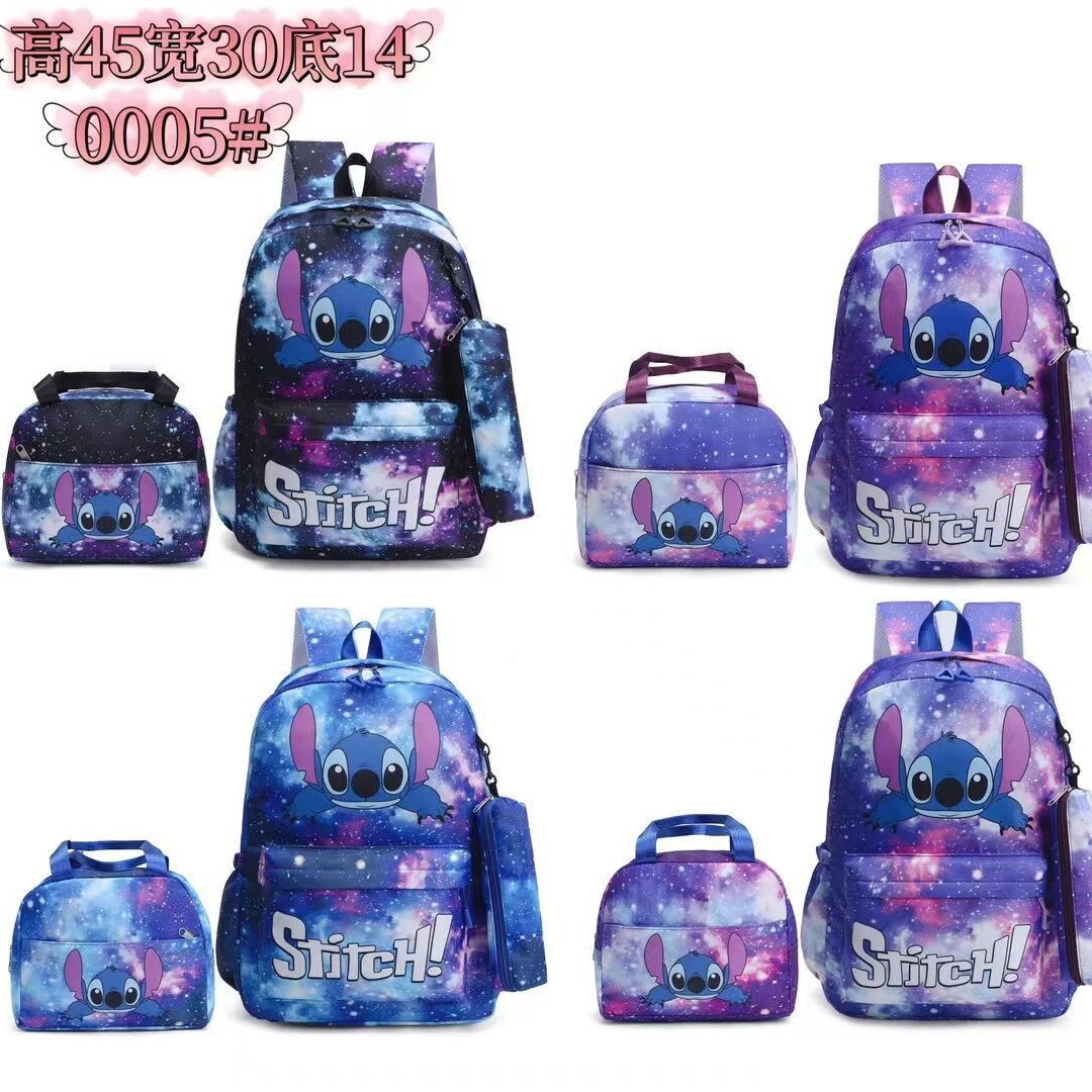 跨境2024新款学生书包初高中生大学生大容量双肩包简约可爱卡通包