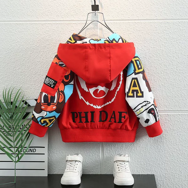Red patch sleeve jacket