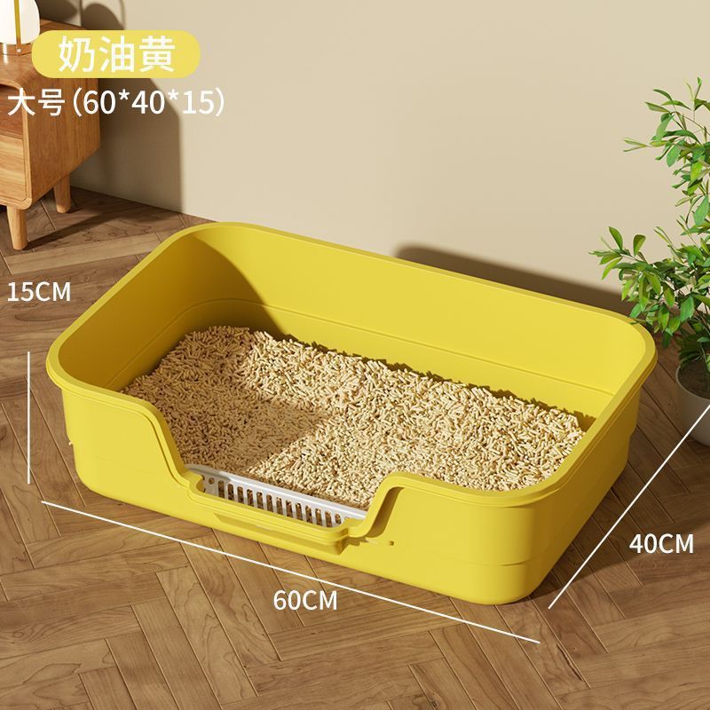 Multifunción de gran tamaño a prueba de salpicaduras, baño para gatos semicerrado, fácil de limpiar, suministros para mascotas esenciales para gatos