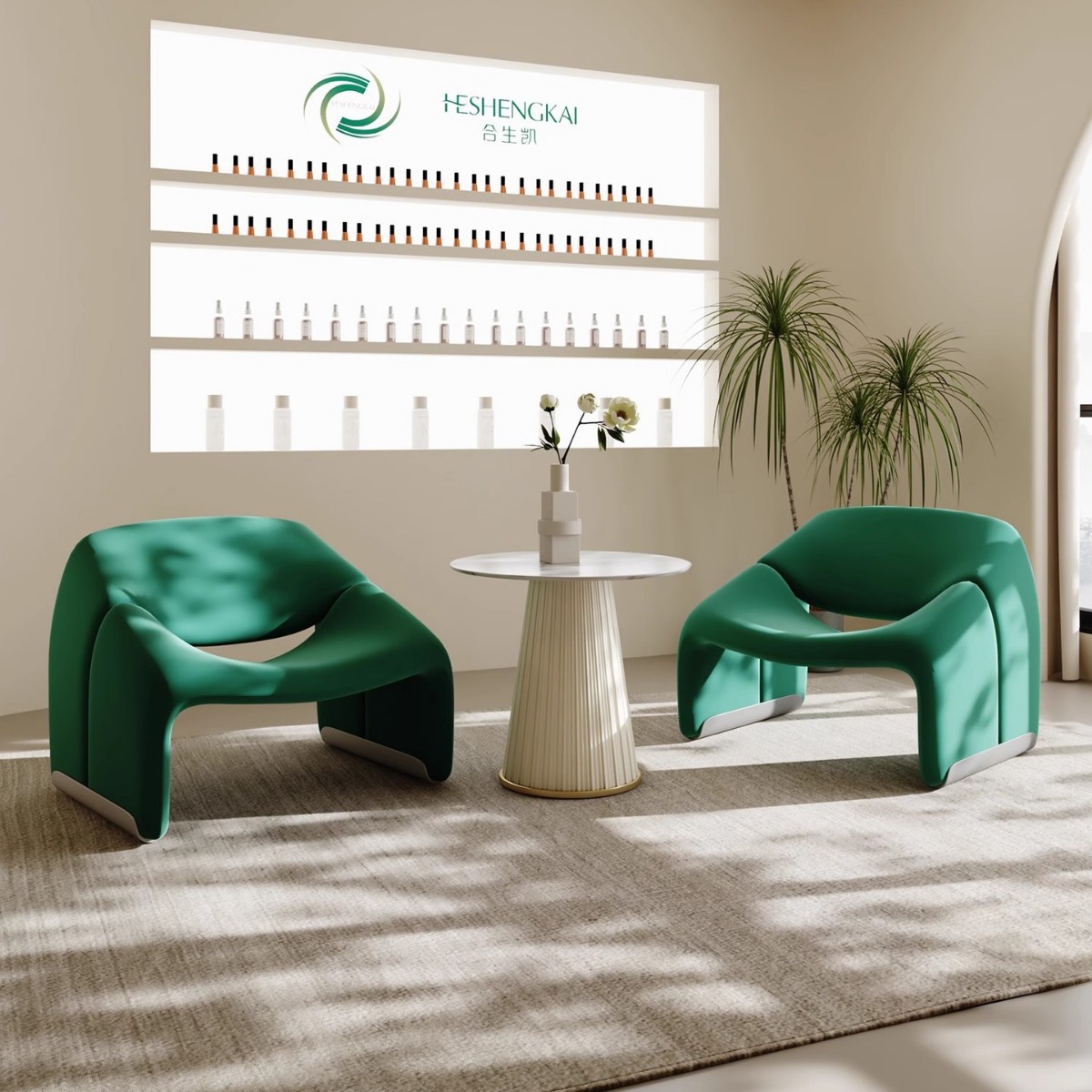 Francés color crema insofá perezoso salón de belleza club pequeño sala de estar mesa de negociación combinación de sillas