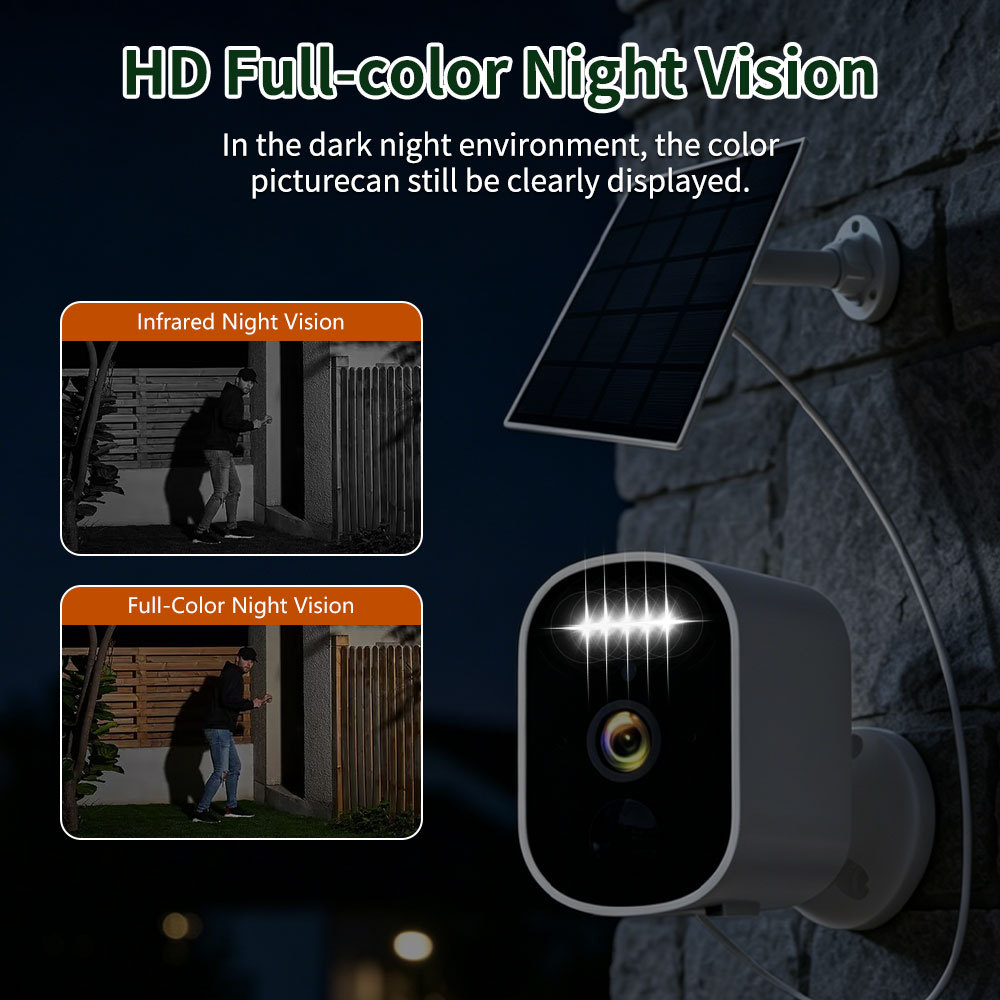 Solar battery HD night vision camera, wireless installation