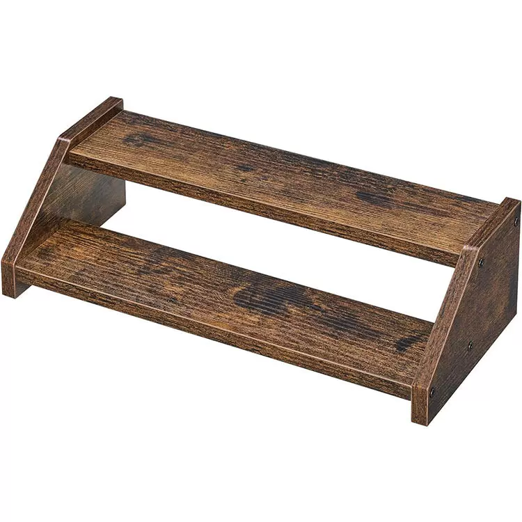 木材展示立板多层展示架香料架复古分层阶梯架子蛋糕收藏品展示架