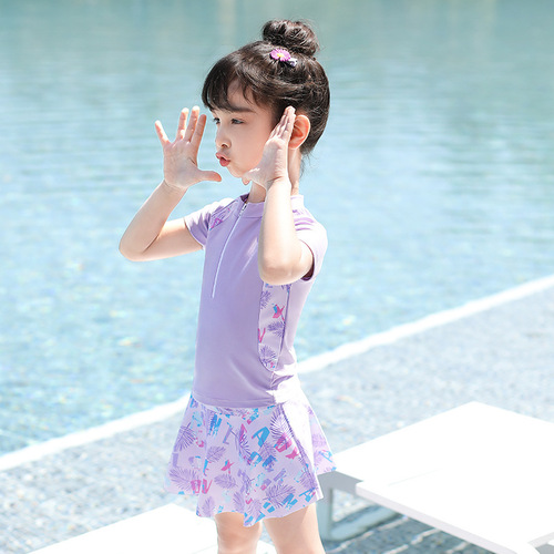 Children's swimsuits for girls, middle and large children, girls' swimsuits  summer new baby cute swimming equipment