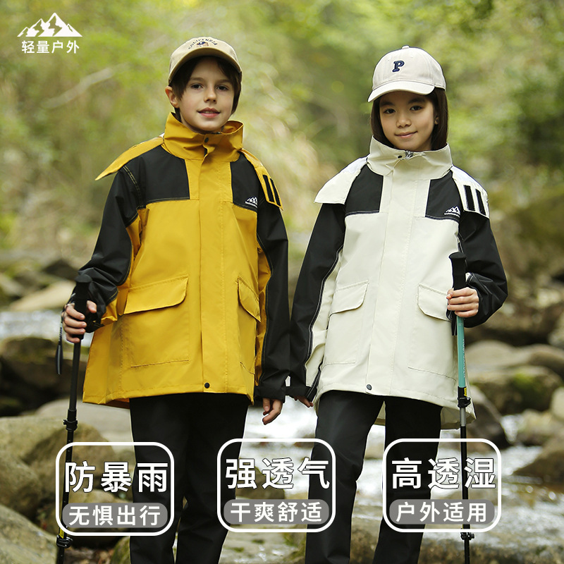 Jacket Composite Fabric Outdoor Travel Suit Raincoat Outdoor Three-Proof Hiking and Mountaineering for Men and Women