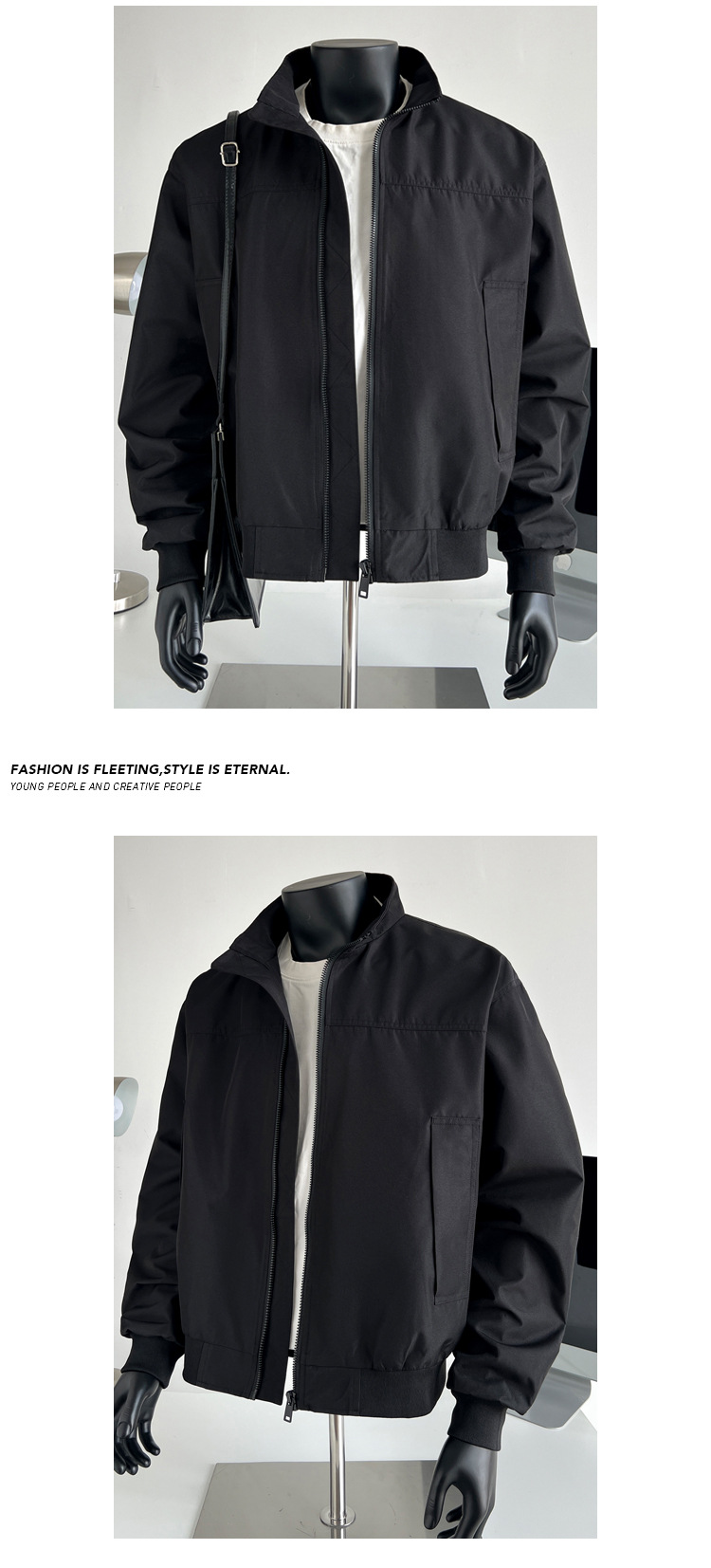 Giacca bomber americana uomo collo alla coreana baseball_voghion.com