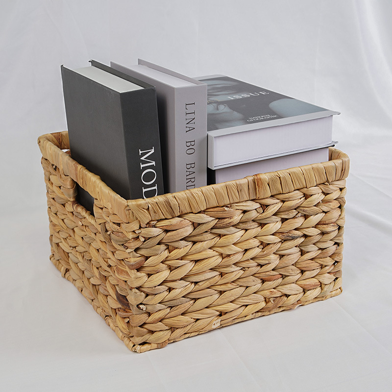 北欧风水葫芦草储物篮手工编织筐客厅摆件家用桌面杂物草编收纳筐