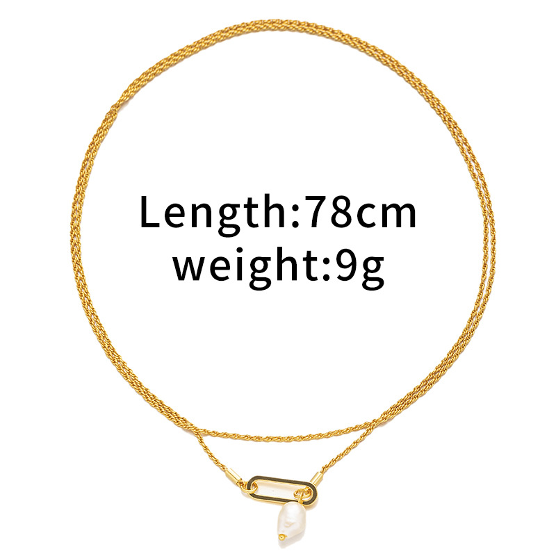 Transfronterizo retro latón dorado collar de perlas de alta calidad collar de suéter de mujer otoño y invierno larga sensación de lujo ligero simple versátil