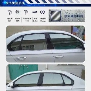 Excavator Window Film Explosion-Proof Heat Insulation Sun Protection Van Truck Solar Film Black Privacy Glass Film Self-Adhesive