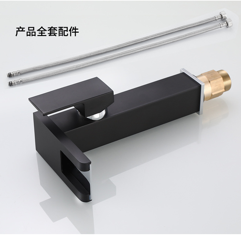 Cross-border manufacturer wholesale washbasins, hot and cold water faucets, all-copper waterfall, LED light, bathroom washbasins, bathroom single holes undefined