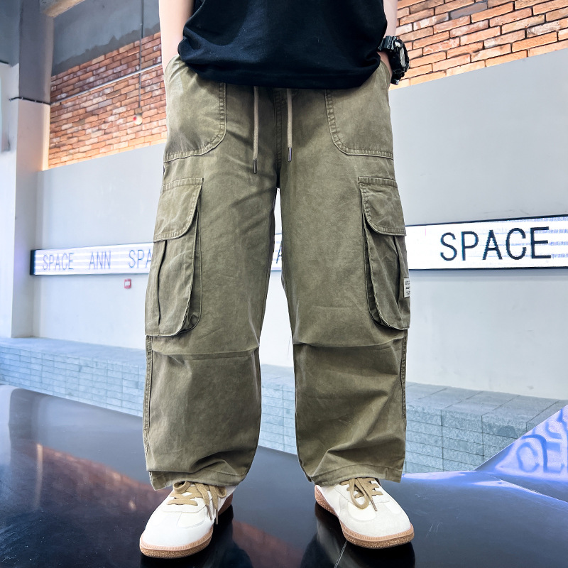 Pantalon plissé décontracté pour enfant coupe large et léger_voghion.com