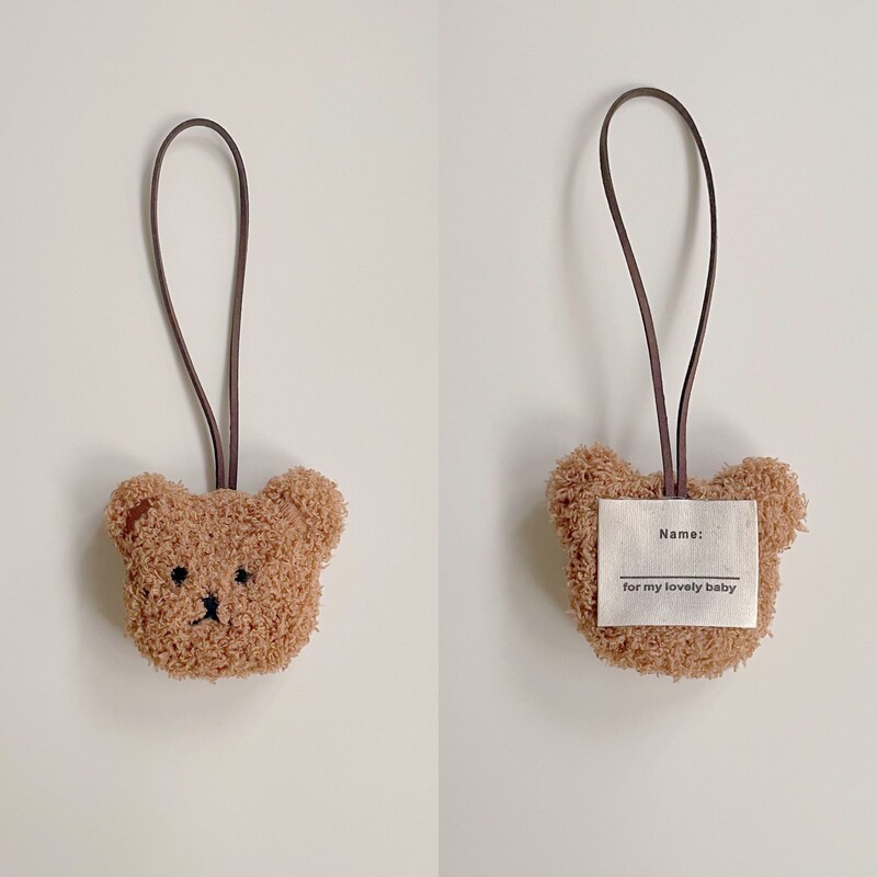 ins Korean style bear name brand cute bear doll bag pendant children's name tag keychain ornaments