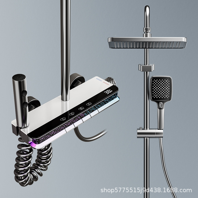 Cross-Border Factory Foreign Trade E-Commerce Shower Head Set Gun Gray Atmosphere Light Wholesale Shower Xuchao Kitchen and Bathroom